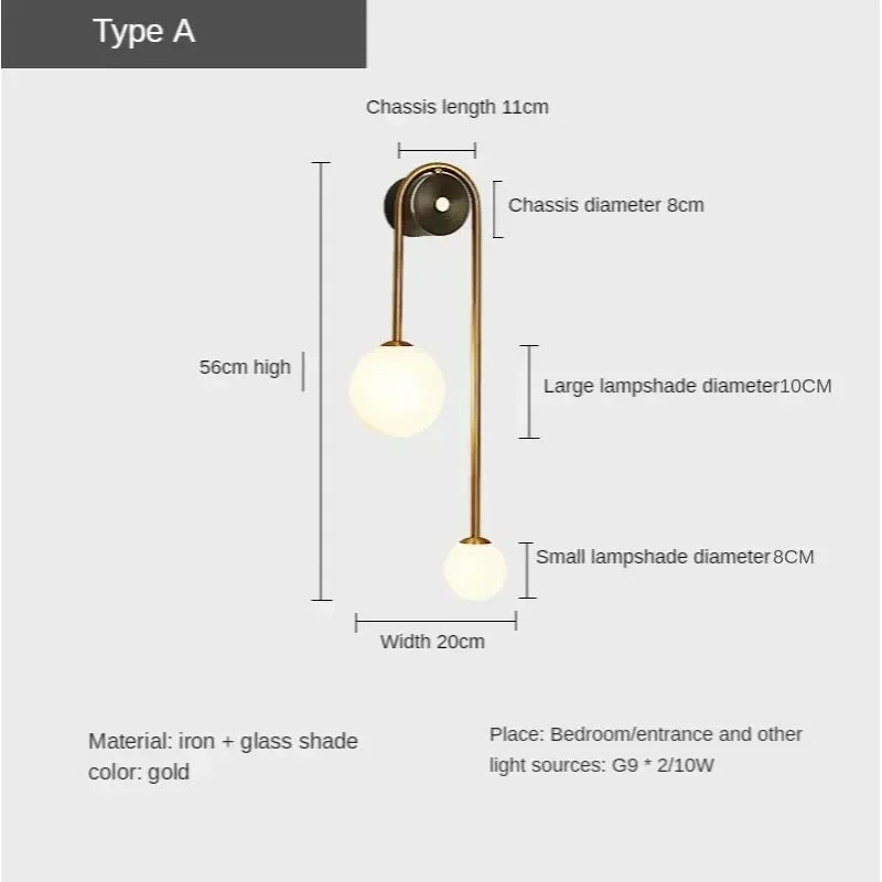 Glass Ball Wall Sconce