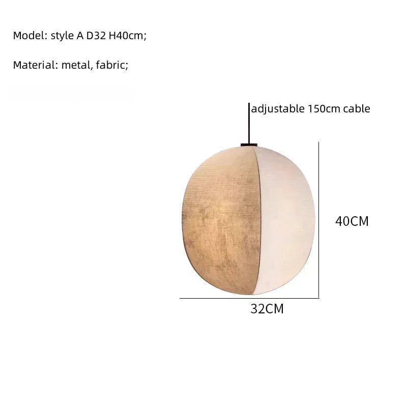 Spherical Linen Pendant Light