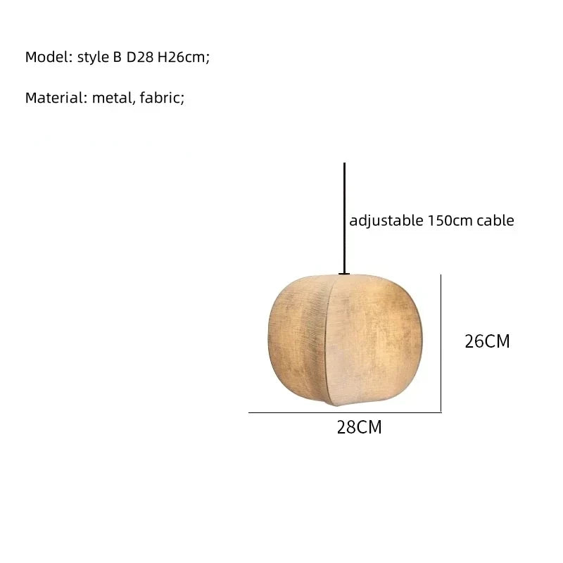 Spherical Linen Pendant Light