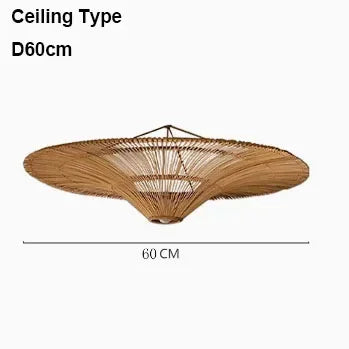 Ming Rattan Ceiling Light