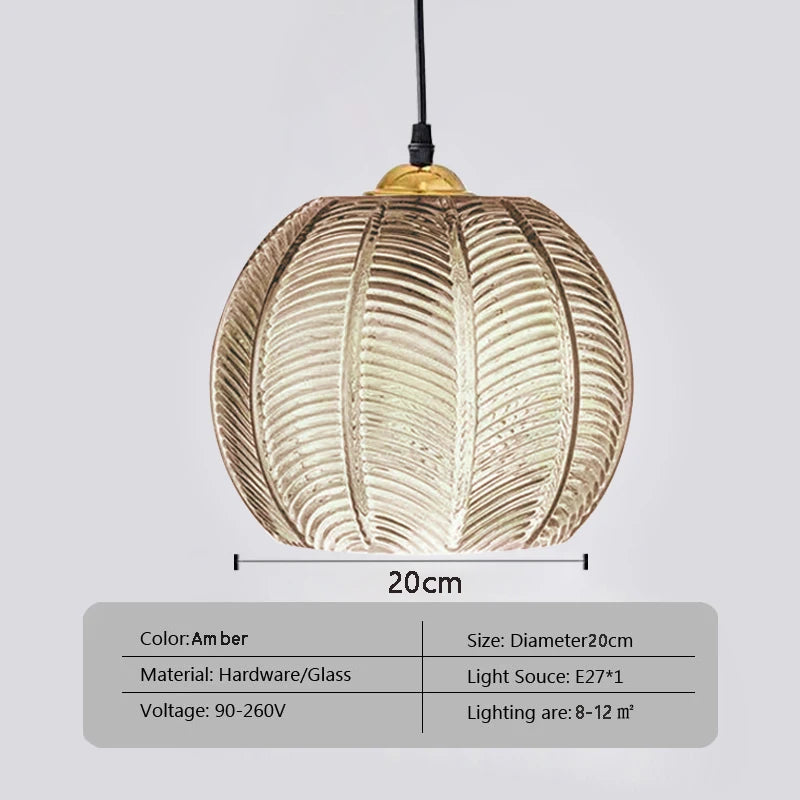Green Leaf Glass Pendant Light