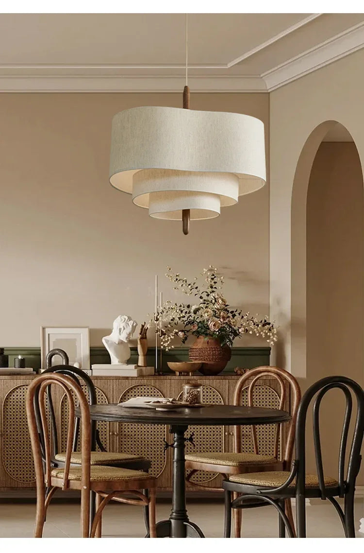 Japanese Inspired Cloth Pendant Light