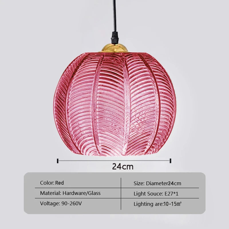 Green Leaf Glass Pendant Light