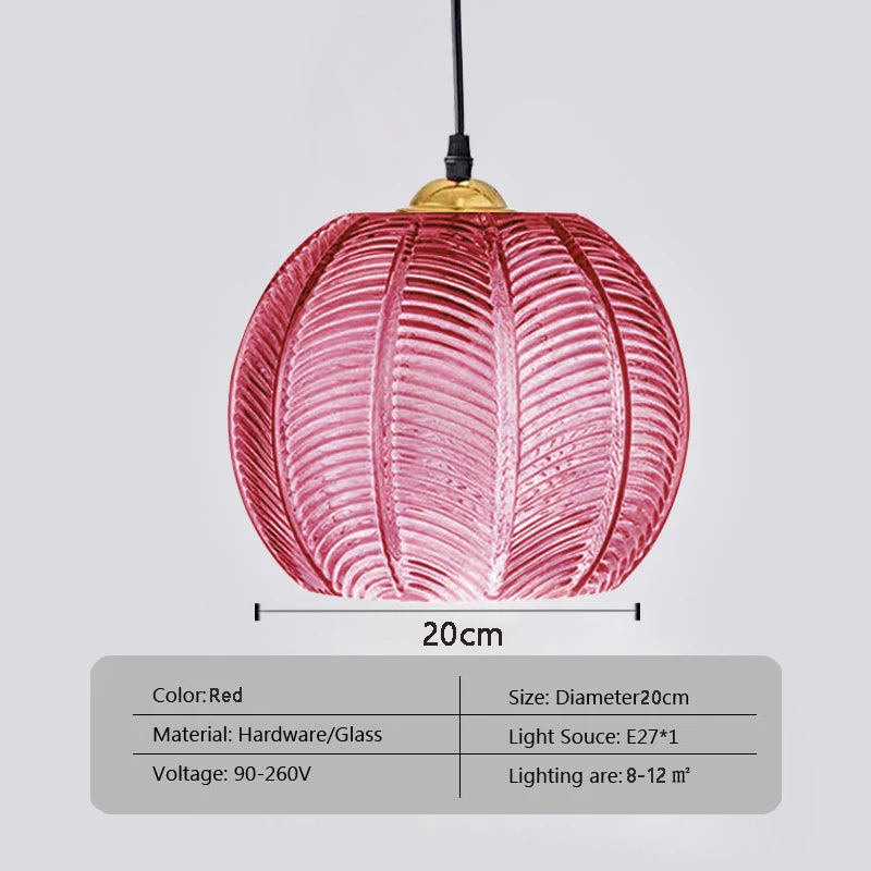 Green Leaf Glass Pendant Light