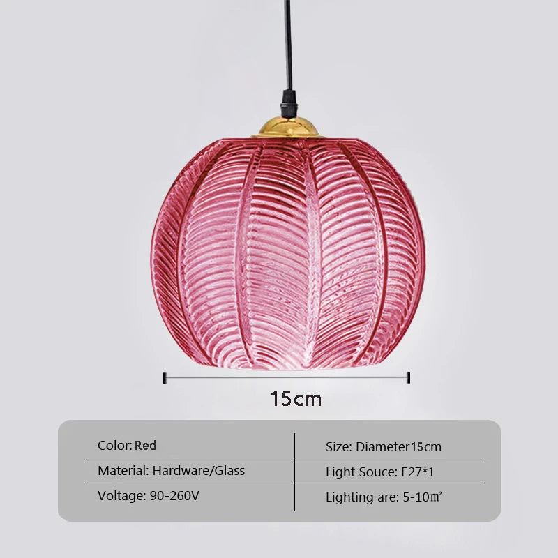 Green Leaf Glass Pendant Light