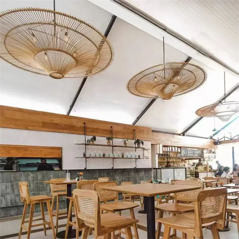 Ming Rattan Ceiling Light