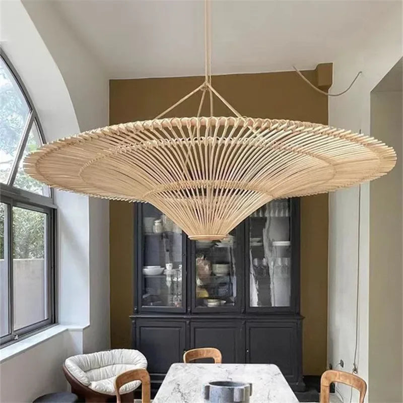 Ming Rattan Ceiling Light