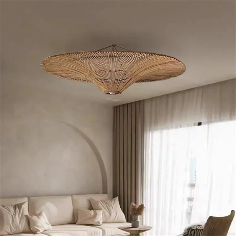 Ming Rattan Ceiling Light