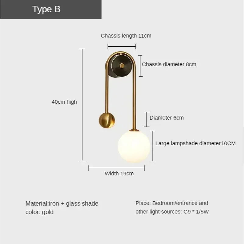 Glass Ball Wall Sconce
