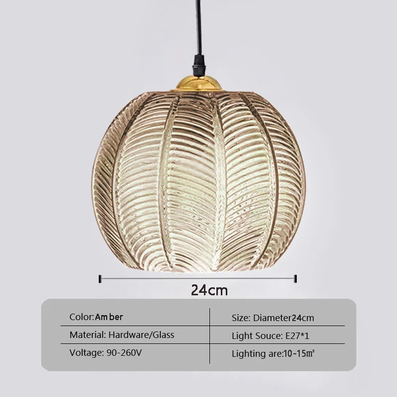 Green Leaf Glass Pendant Light