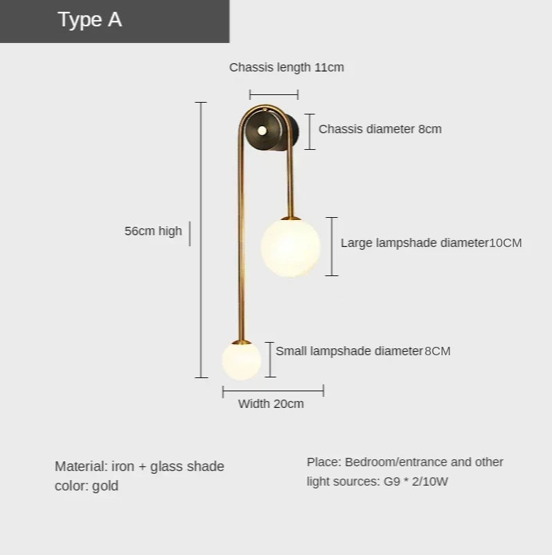 Glass Ball Wall Sconce