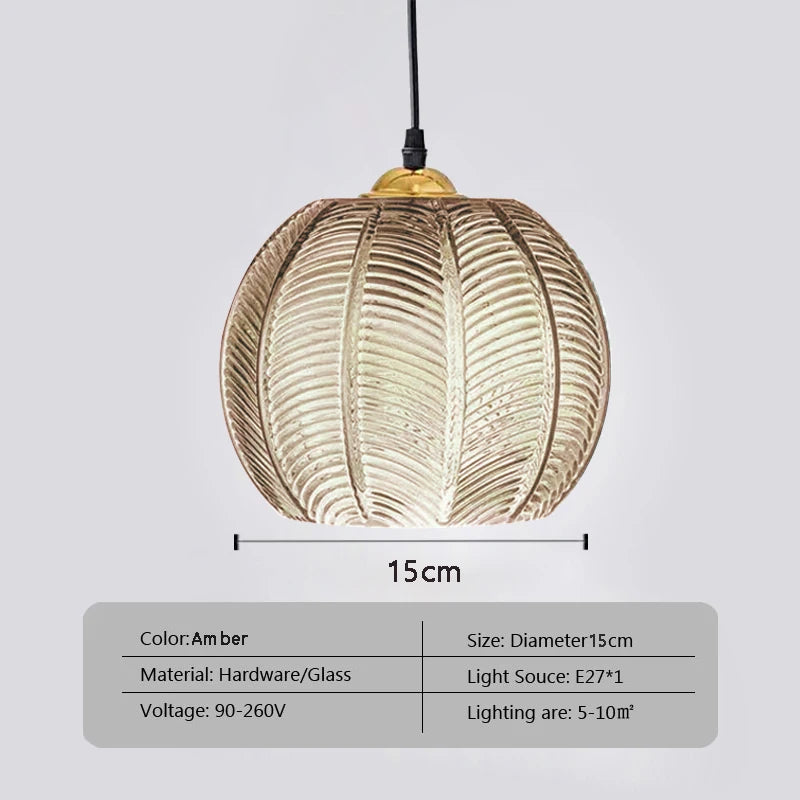 Green Leaf Glass Pendant Light
