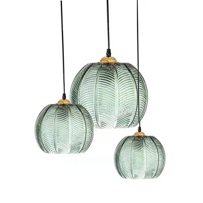 Green Leaf Glass Pendant Light