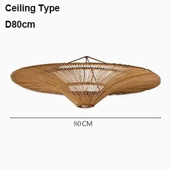 Ming Rattan Ceiling Light