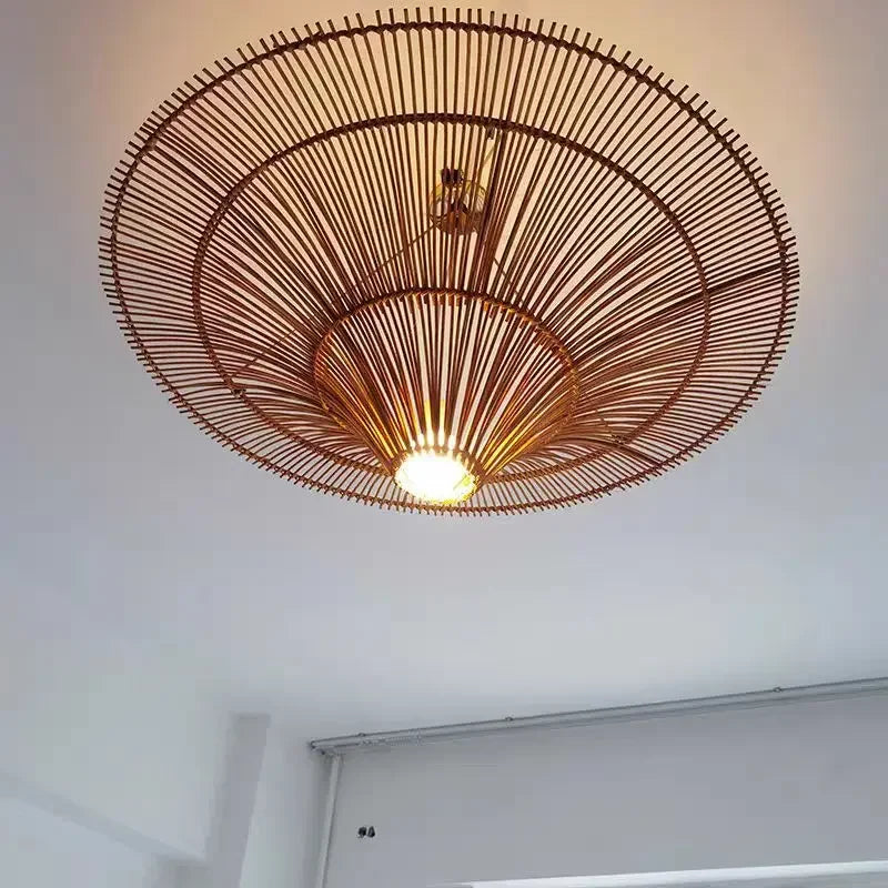 Ming Rattan Ceiling Light