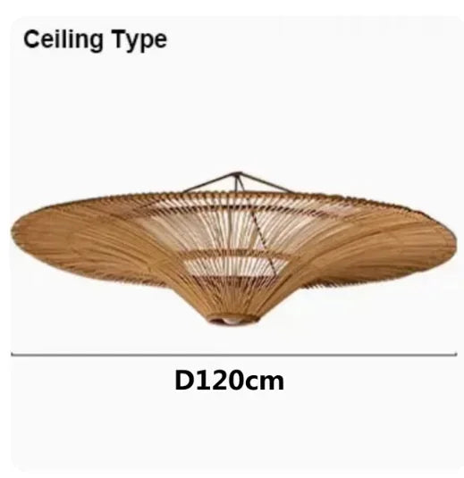 Ming Rattan Ceiling Light