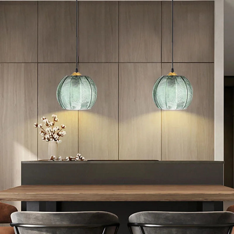 Green Leaf Glass Pendant Light