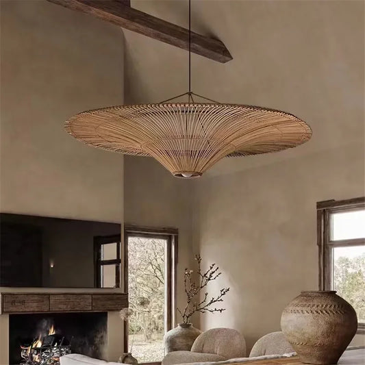 Ming Rattan Ceiling Light