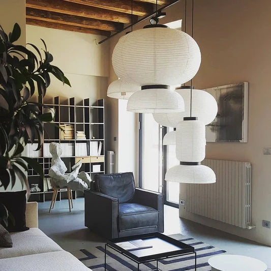 Lustre Rice Paper Chandelier