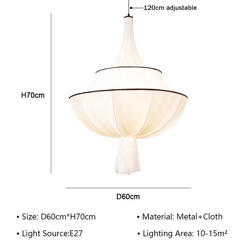 Classic Retro Cloth Pendant Light