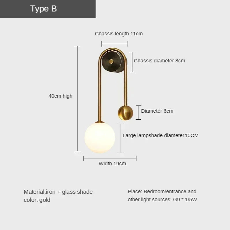 Glass Ball Wall Sconce