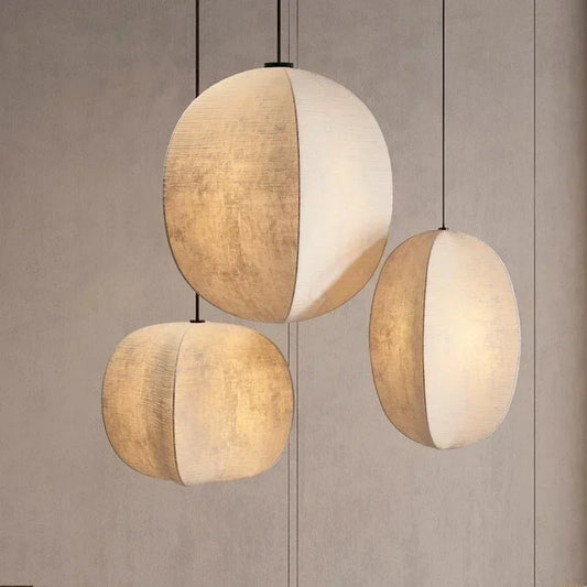 Spherical Linen Pendant Light
